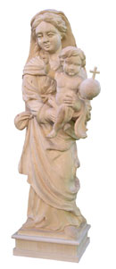 Copie d'une statue de vierge à l'enfant du XVIIIème siècle, destinée à être peinte ou dorée
